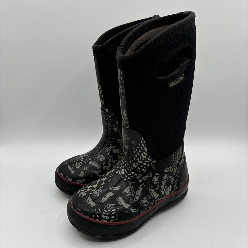 Bogs Black and Gray Kids Rain & Snow Boots